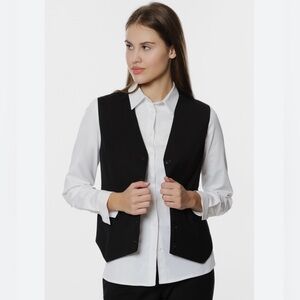 Sunny Leigh/ Black Vest/ lapel and gold buttons/ 14P